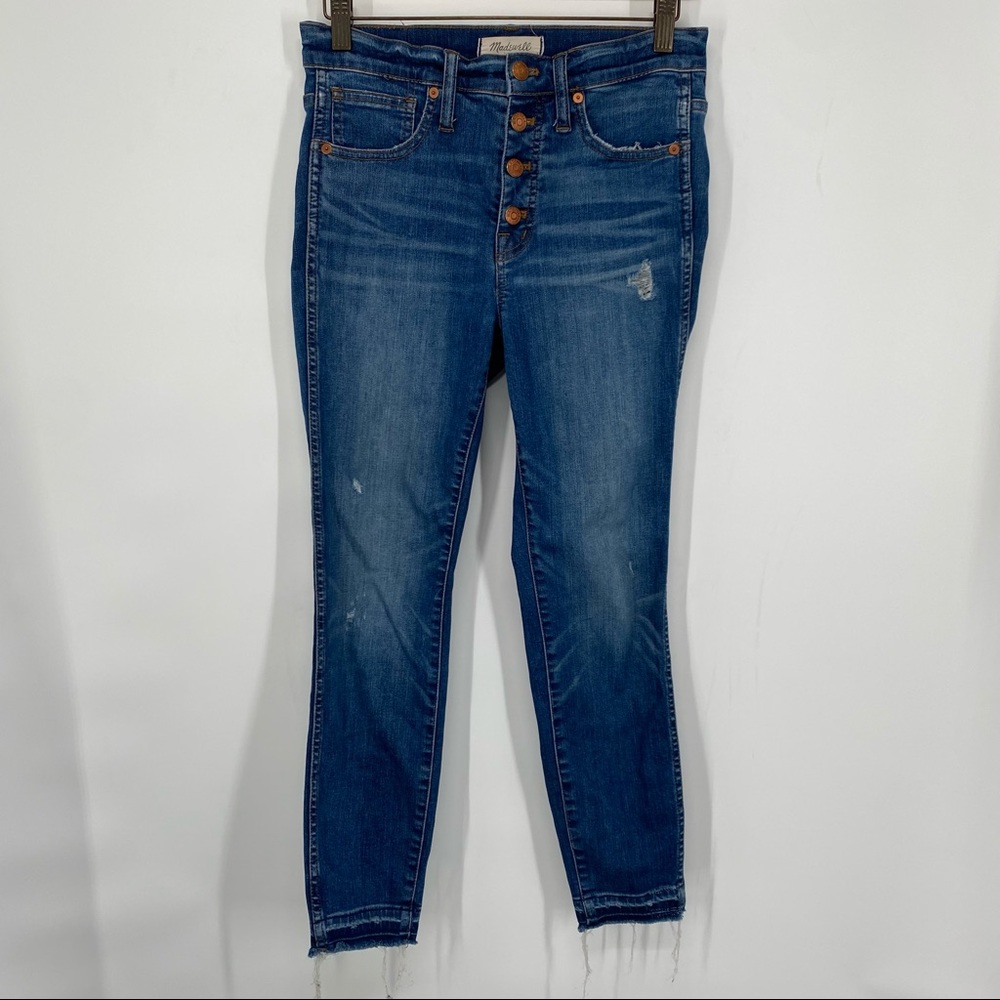 SOLD Madewell 10” High Rise Skinny Button Fly Released Hem Jeans - Picture 2 of 7